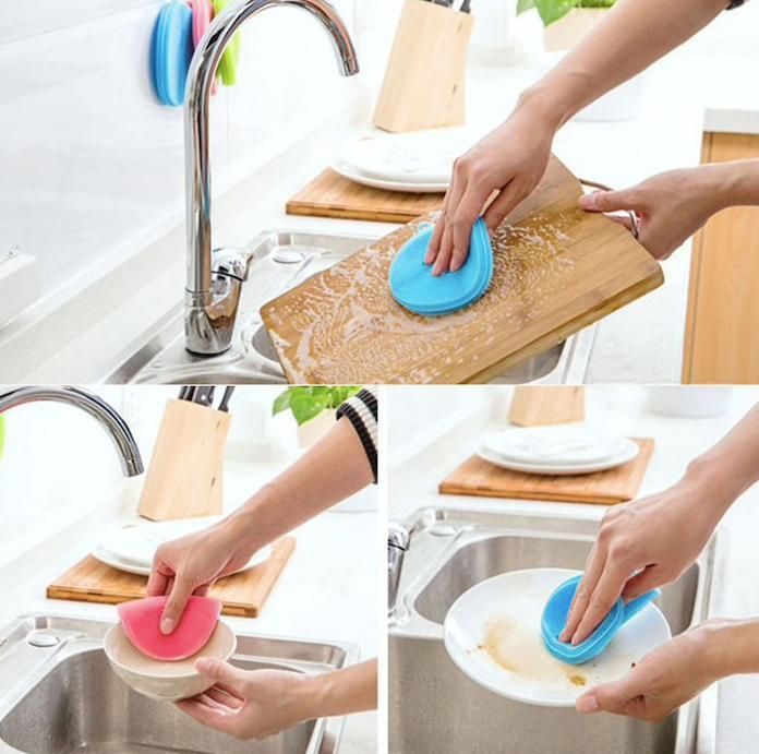 Silicone sponge for dishes, multi-color, with Magnic silicone dish sponge washing scrubber - Image 3