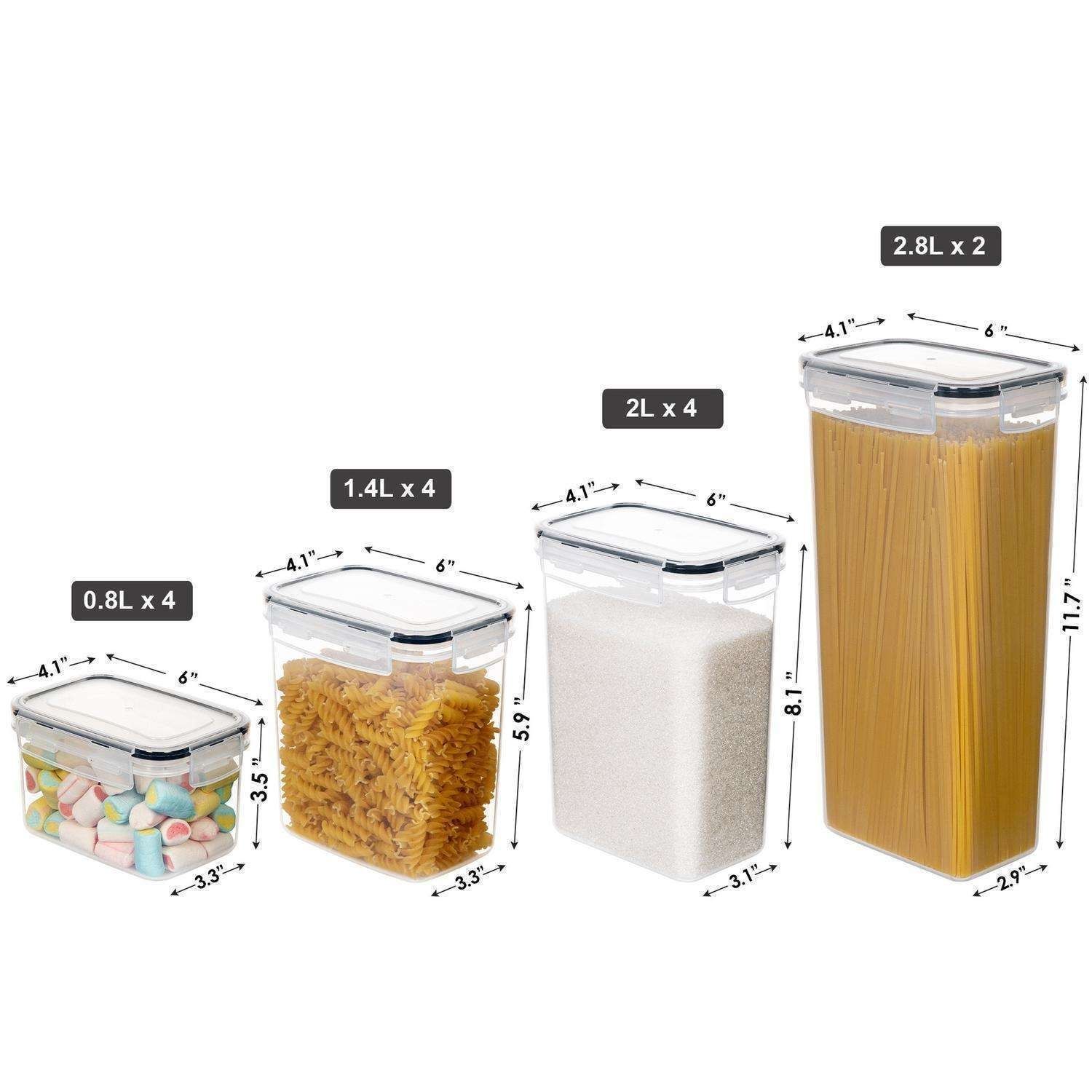14-Pack Airtight Storage Containers for Organized Pantry, Transparent - Image 2
