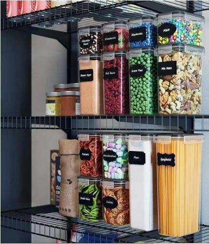 14-Pack Airtight Storage Containers for Organized Pantry, Transparent - Image 3