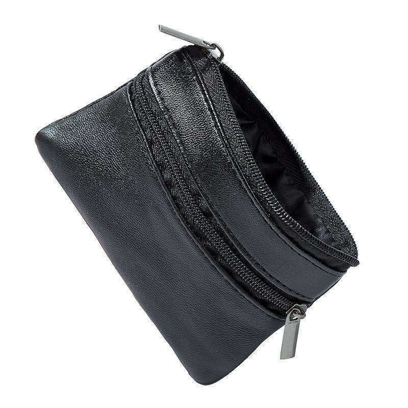 Small Wallet with Zipper Card Holder, Black - Image 3