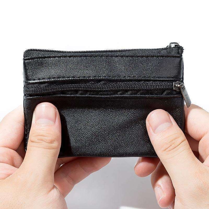 Small Wallet with Zipper Card Holder, Black - Image 4