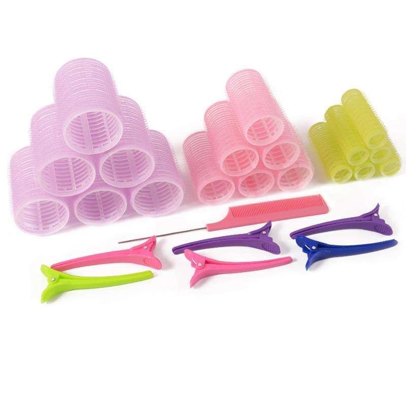 25-pack MultiColor Hair Rollers Clips Comb with Dividers - Image 1