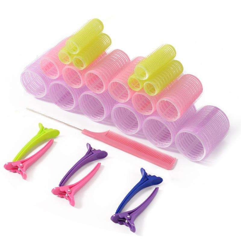 25-pack MultiColor Hair Rollers Clips Comb with Dividers - Image 2