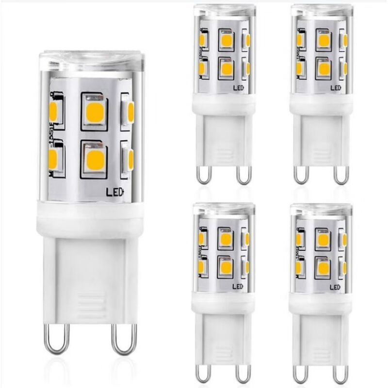 5 Pack G9 LED Bulbs 2W 20W Halogen Equivalent Warm White Non Dimmable, 200lm 3000K AC 220 to 240V - Image 1