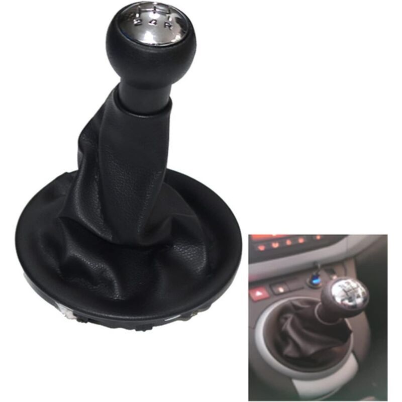 5 Speed Gear Shift Knob and Gaiter Compatible with Citroen C3 and Peugeot Partner 2008 to 2021 - Image 1