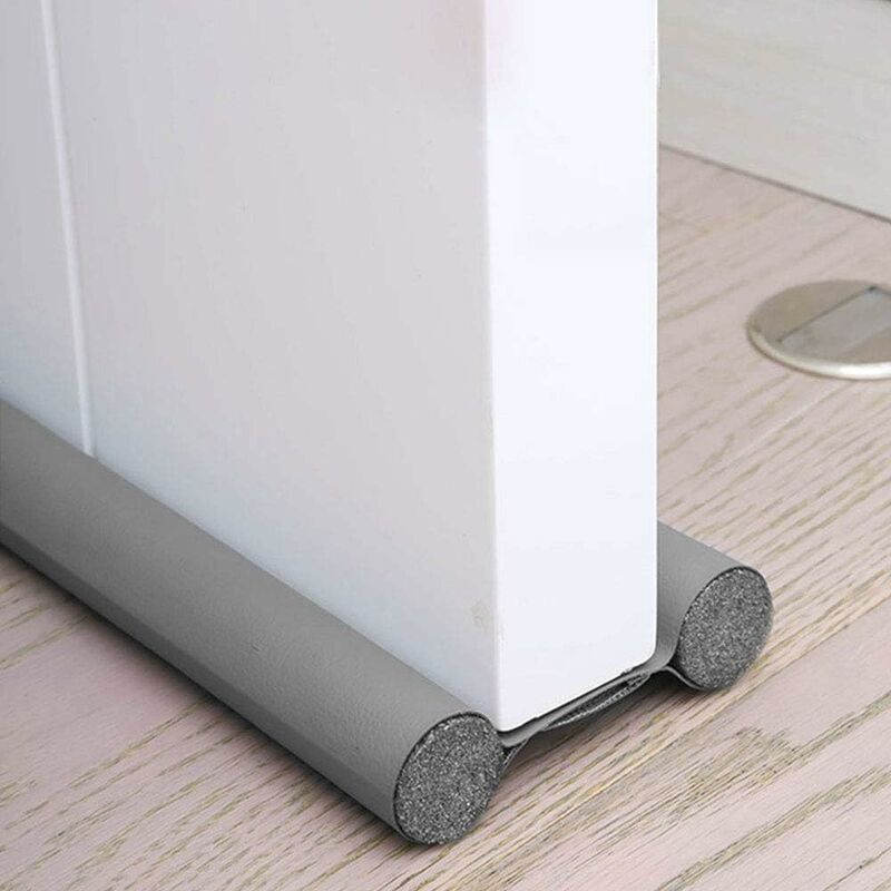 1 Pack Double Insulated Door Draft Stopper Grey Noise and Cold Protection - Image 1