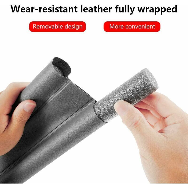 1 Pack Double Insulated Door Draft Stopper Grey Noise and Cold Protection - Image 4