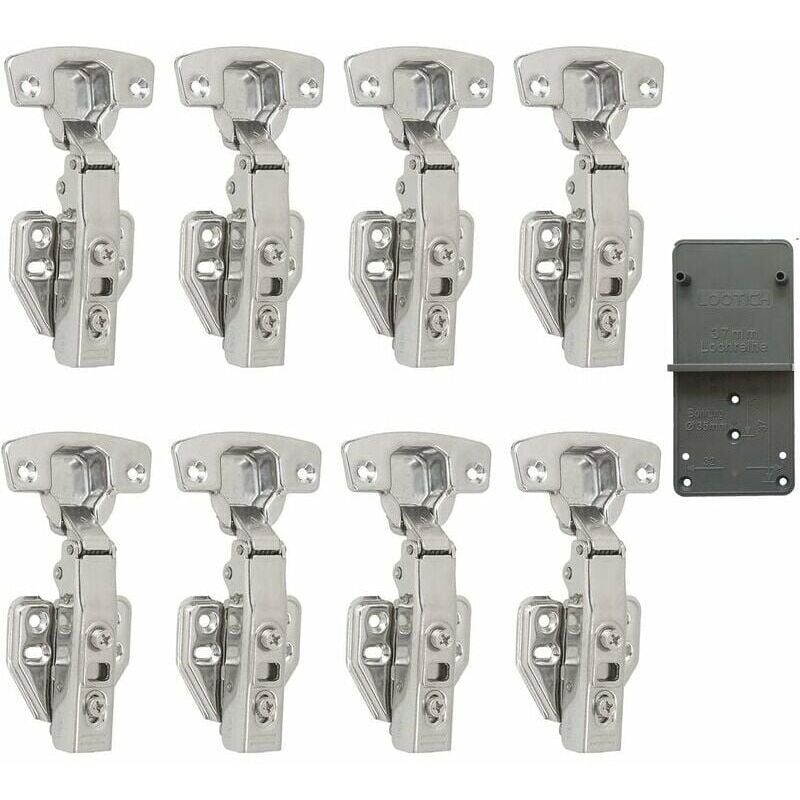 8 Pack 110 Degree Full Overlay Cabinet Hinges with Built In Damper Self Closing for Kitchen Doors - Image 1