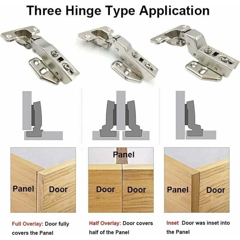 8 Pack 110 Degree Full Overlay Cabinet Hinges with Built In Damper Self Closing for Kitchen Doors - Image 2