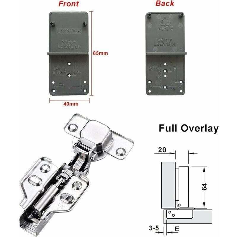 8 Pack 110 Degree Full Overlay Cabinet Hinges with Built In Damper Self Closing for Kitchen Doors - Image 3