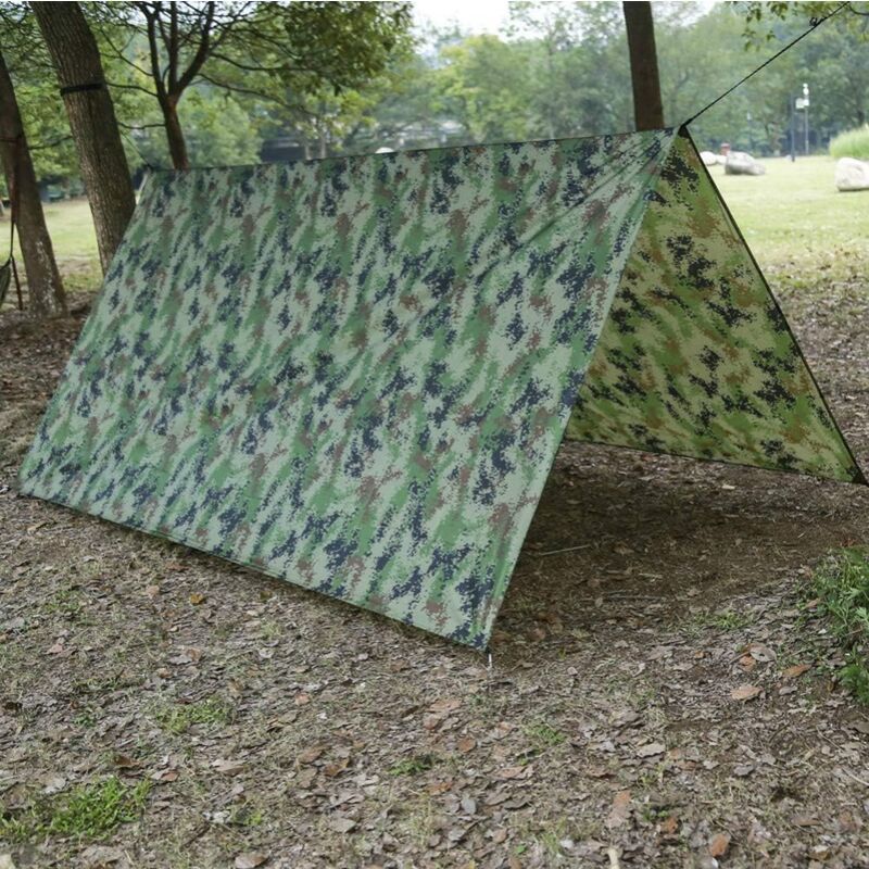 Camping Waterproof Tarpaulin Portable Ripstop Rain Tarp Sunshade for Hiking Picnic, 300 x 290cm - Image 3