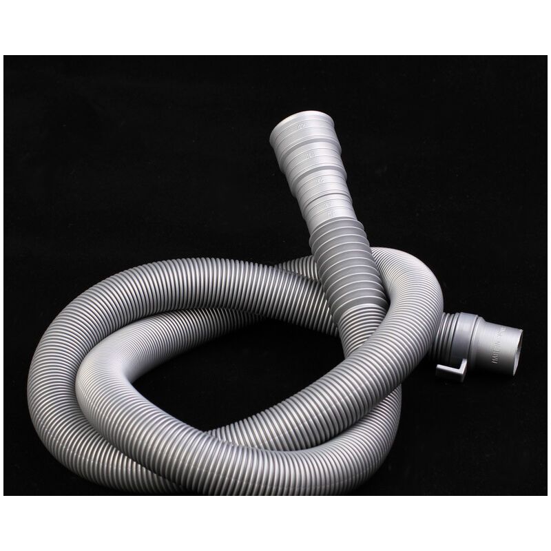 Washing Machine Drain Hose Corrugated Plastic Extension Tube Grey, 2M - Image 1
