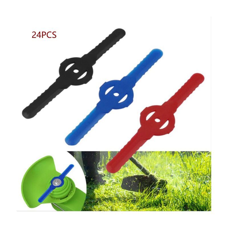 24 Pack Red Plastic Strimmer Knives Replacement Blades for Cordless String Trimmer - Image 1