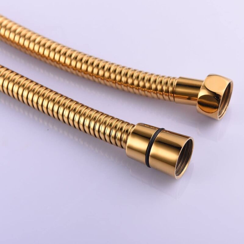 Gold Anti Kink Stainless Steel Flexible Shower Hose with Solid Brass Connector, 2M 78in - Image 2