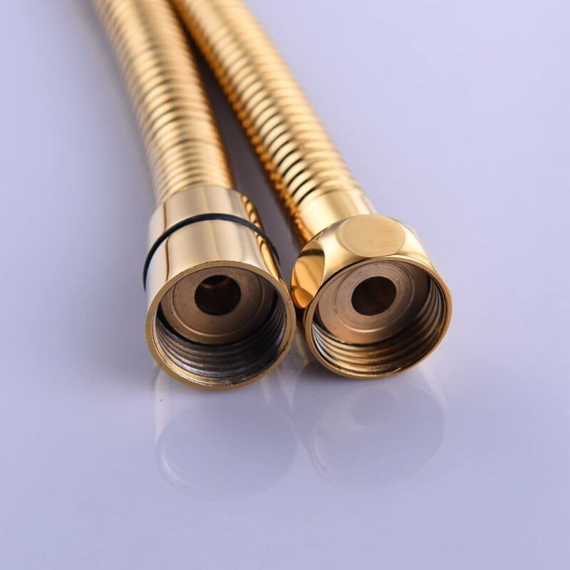 Gold Anti Kink Stainless Steel Flexible Shower Hose with Solid Brass Connector, 2M 78in - Image 3