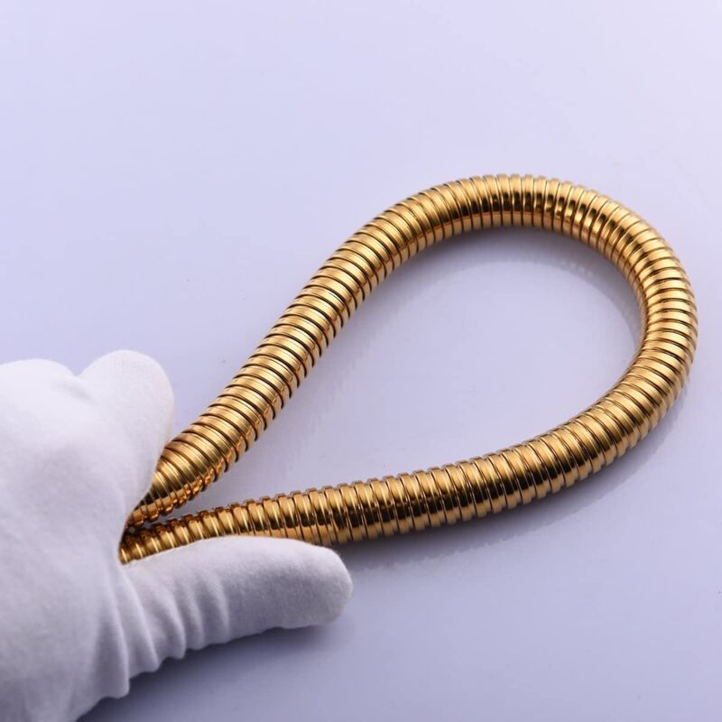 Gold Anti Kink Stainless Steel Flexible Shower Hose with Solid Brass Connector, 2M 78in - Image 4