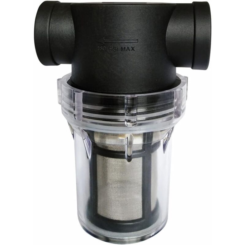 Water Pump Inline Filter with 100 Mesh Stainless Steel Strainer for Garden Watering, 0.75 Inch - Image 1