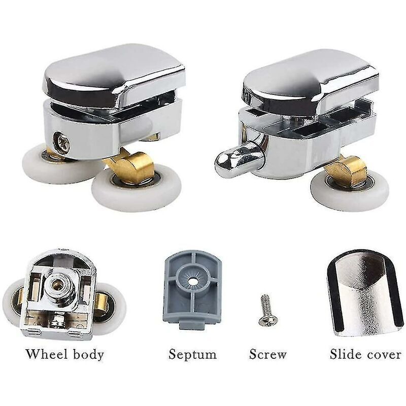 4 Pack Shower Door Rollers Upper and Lower Replacement Wheels for Sliding Shower, 23mm - Image 4