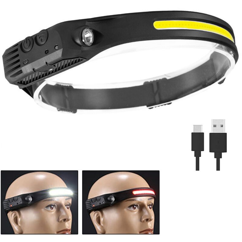 LED Headlamp USB Rechargeable 500 Lumen COB Motion Sensor IPX4 Waterproof for Running Camping Fishing Hunting - Image 2