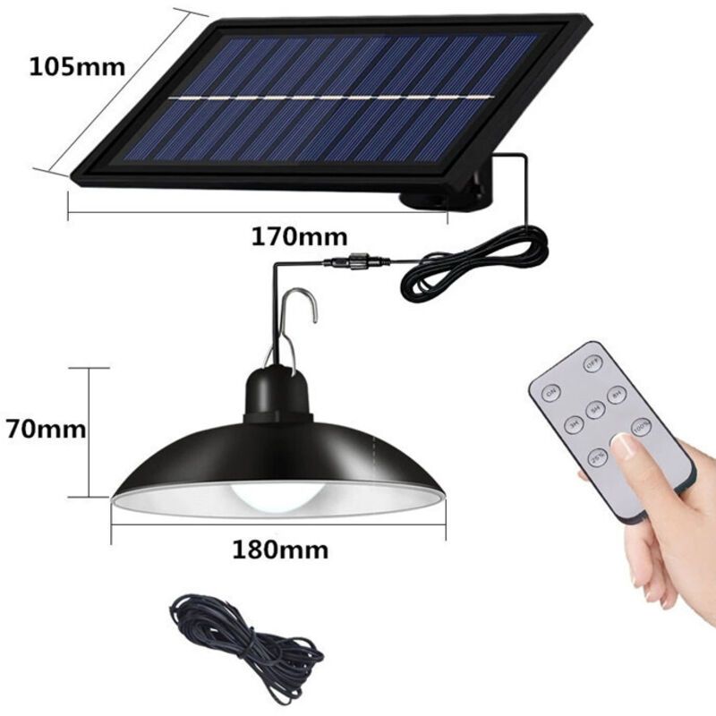 Solar Chandelier 30 LED Retro Bulb Light with Remote Control 3 Brightness Levels White Light IP65 - Image 2