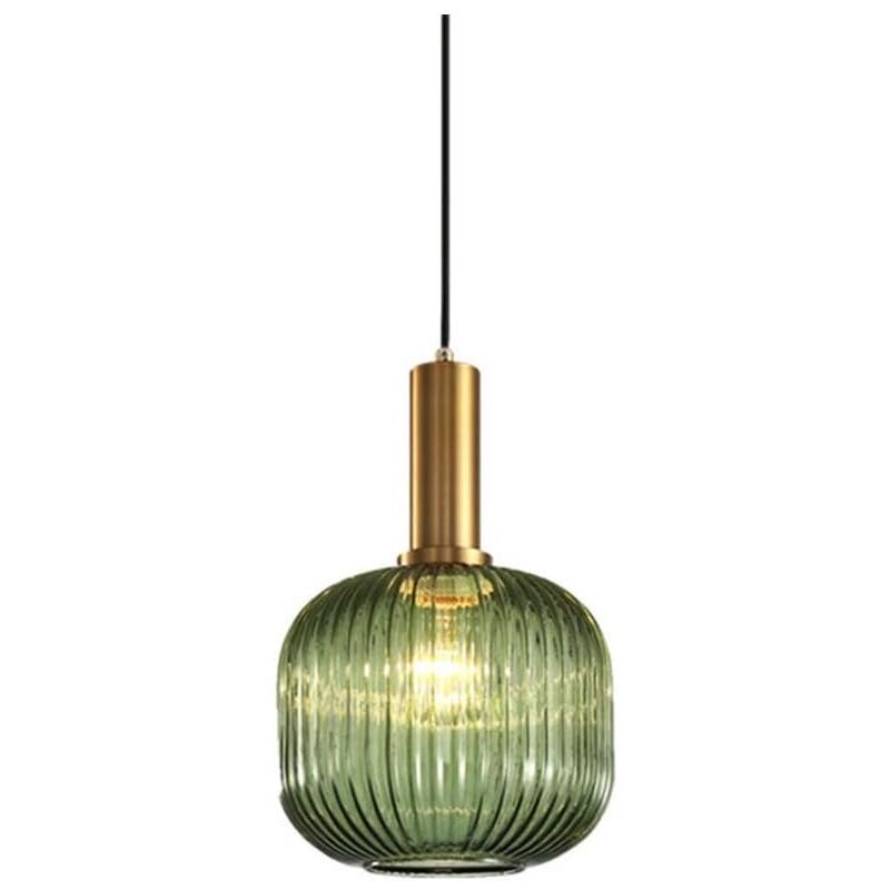 Industrial Vintage Glass Pendant Light Polished Brass Holder Modern Retro Ceiling Lamp Energy Class A Plus Plus - Image 1