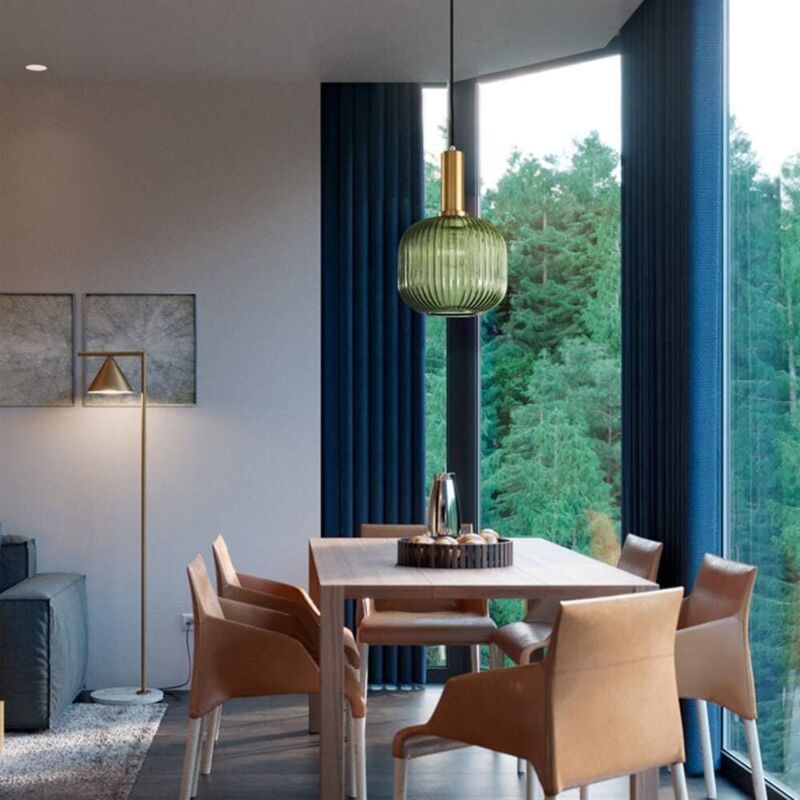 Industrial Vintage Glass Pendant Light Polished Brass Holder Modern Retro Ceiling Lamp Energy Class A Plus Plus - Image 2