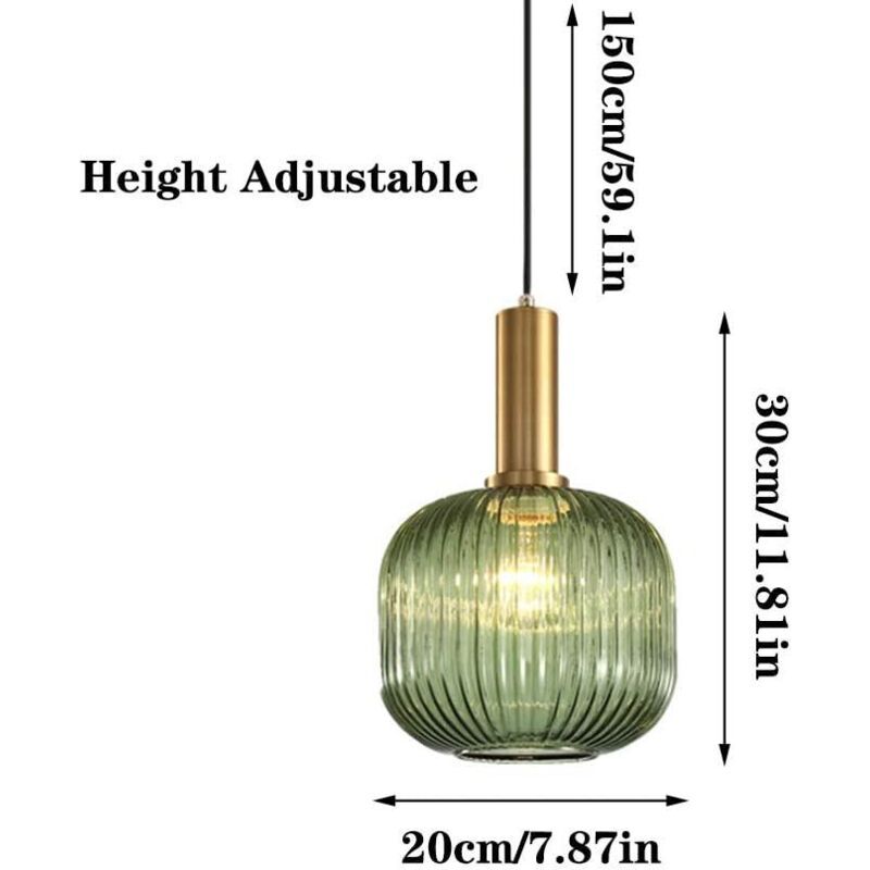 Industrial Vintage Glass Pendant Light Polished Brass Holder Modern Retro Ceiling Lamp Energy Class A Plus Plus - Image 3