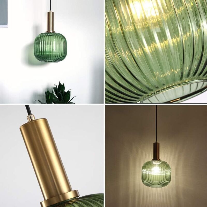 Industrial Vintage Glass Pendant Light Polished Brass Holder Modern Retro Ceiling Lamp Energy Class A Plus Plus - Image 4