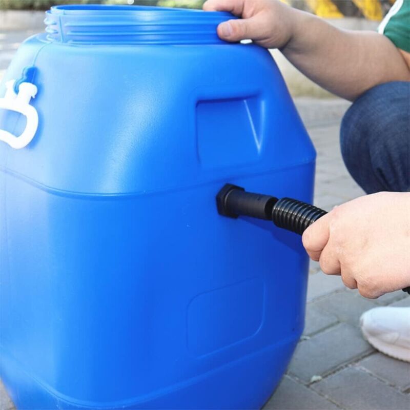 Rain Barrel Connection Hose Kit with 2 Hose Sockets and Locknut, 50cm Hose 25mm Socket - Image 2
