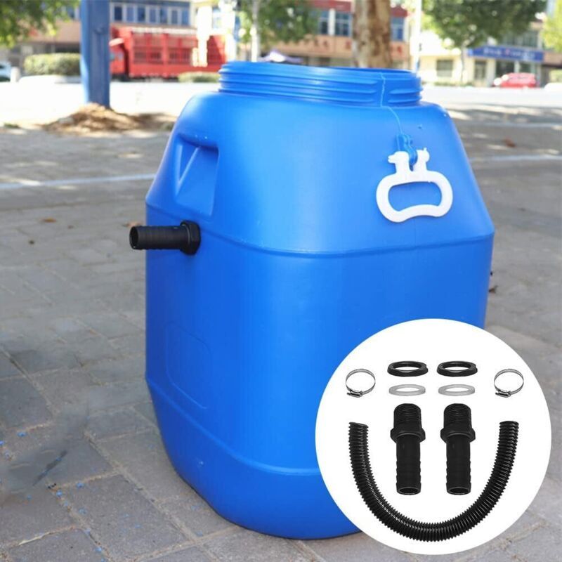 Rain Barrel Connection Hose Kit with 2 Hose Sockets and Locknut, 50cm Hose 25mm Socket - Image 3