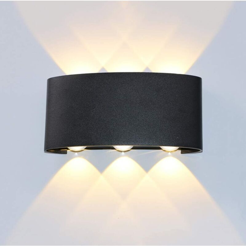 LED Wall Light 6W Aluminum Up Down Waterproof Indoor Outdoor Lamp Warm White - Image 1