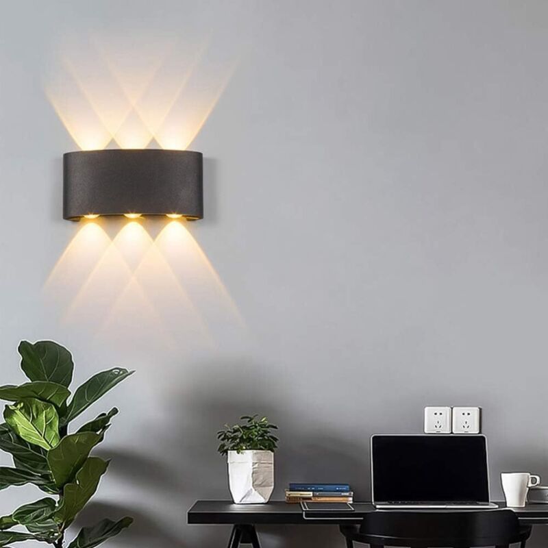 LED Wall Light 6W Aluminum Up Down Waterproof Indoor Outdoor Lamp Warm White - Image 3