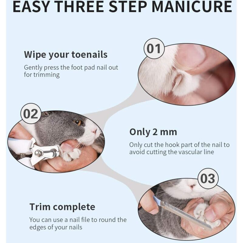 Pet Nail Clippers with Nail File for Small Medium Large Dogs Cats Birds and Rodents - Image 2