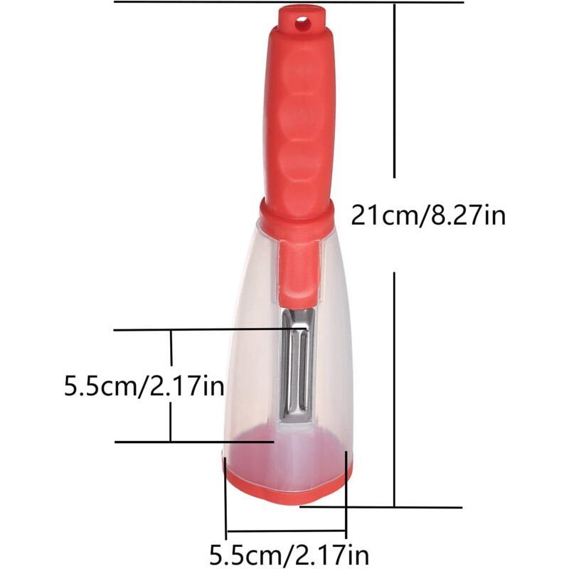 2 Pack Vegetable Peelers with Container Ultra Sharp Stainless Steel for Fruit and Potato Green Red - Image 2