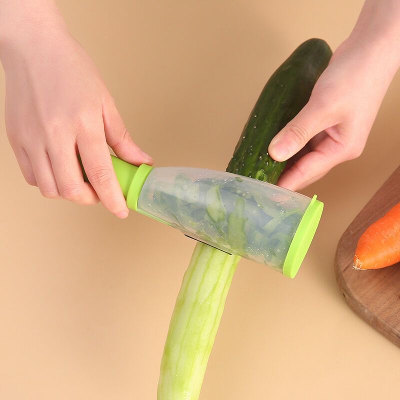 2 Pack Vegetable Peelers with Container Ultra Sharp Stainless Steel for Fruit and Potato Green Red - Image 3