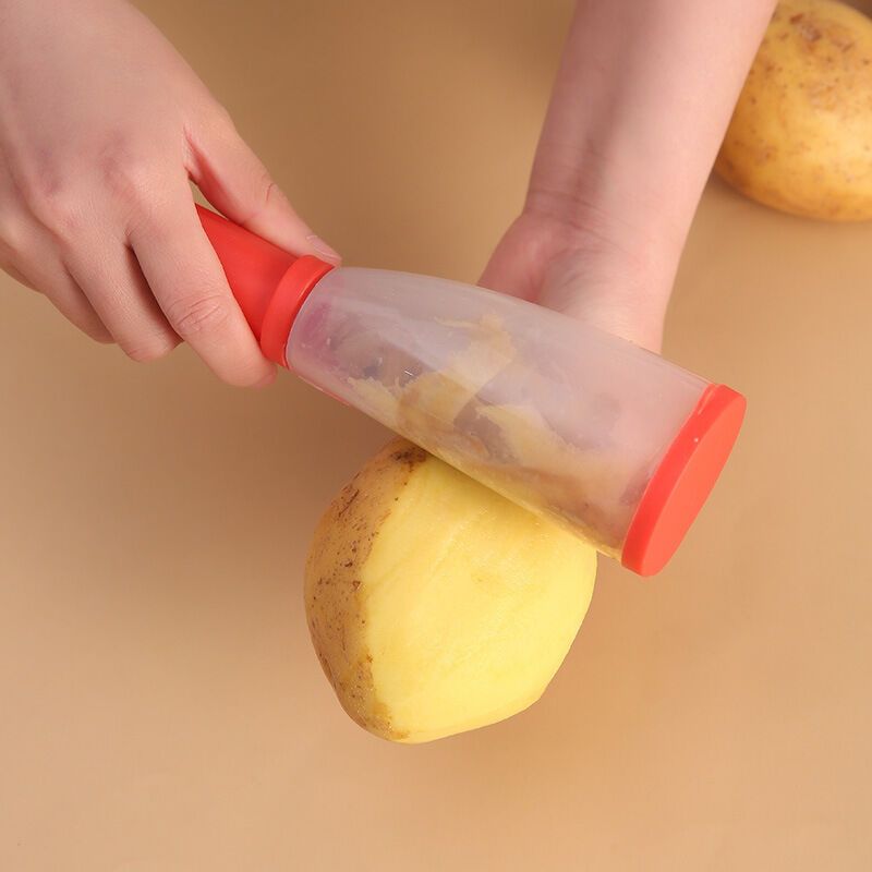 2 Pack Vegetable Peelers with Container Ultra Sharp Stainless Steel for Fruit and Potato Green Red - Image 4