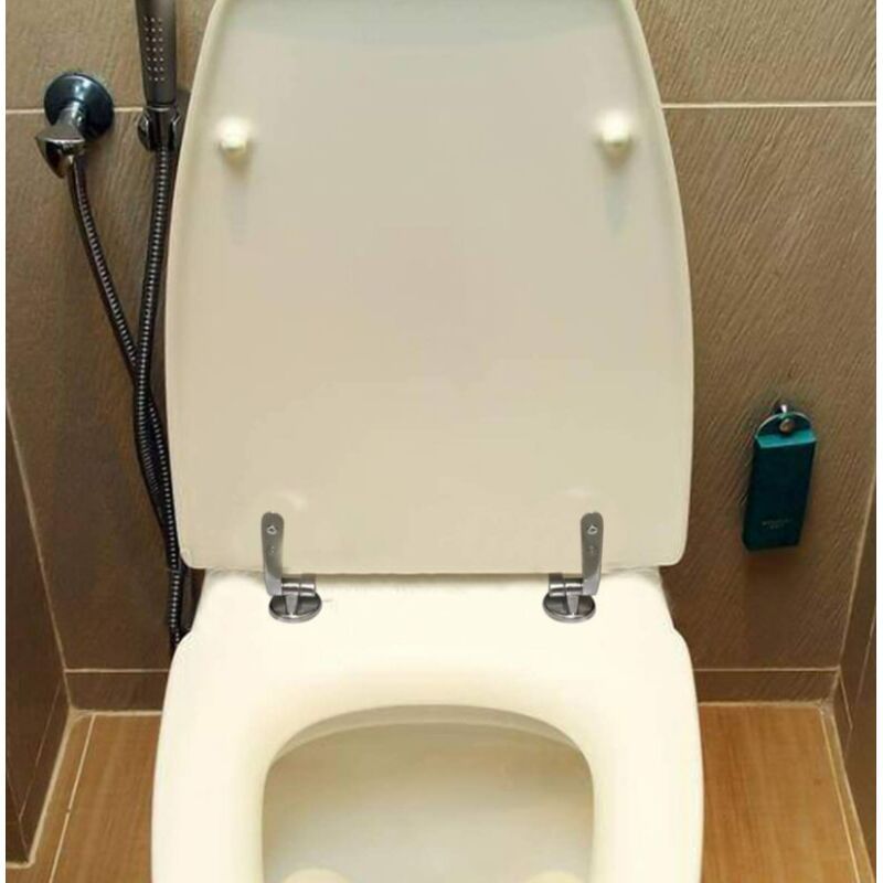 2 Pack Toilet Seat Hinges Replacement with Zinc Alloy Fixings - Image 2