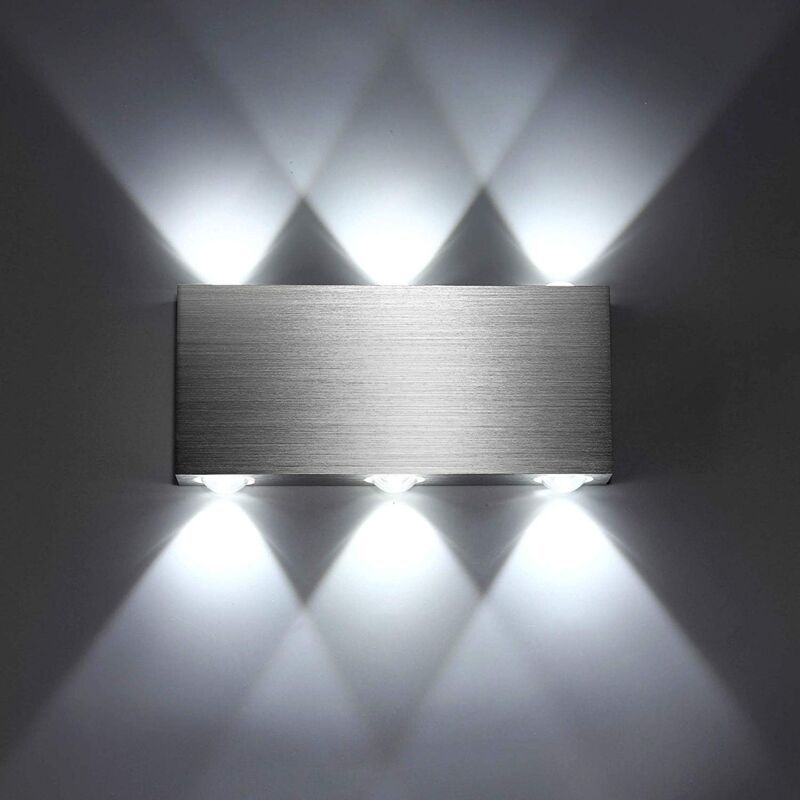 LED Wall Light 18W Indoor Square Aluminum Up Down Lamp Cool White for Bedroom Office Hallway - Image 1