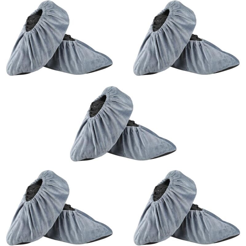 5 Pair Grey Adult Overshoe Covers, EU 37 to 43 - Image 1