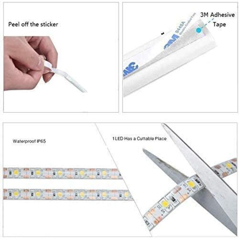LED Motion Sensor Strip Light Battery Operated Auto On Off for Closet Stairs Kitchen, 1M - Image 3