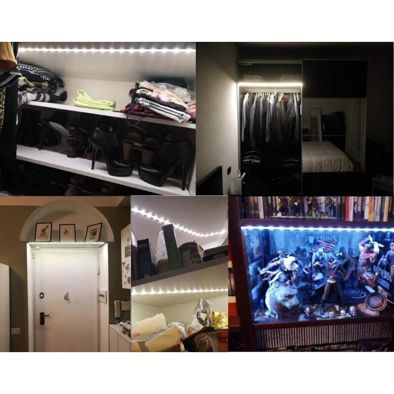 LED Motion Sensor Strip Light Battery Operated Auto On Off for Closet Stairs Kitchen, 1M - Image 4