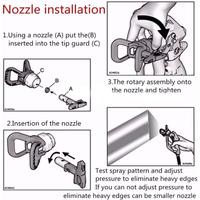 Reversible Airless Spray Gun Tip Nozzle Compatible with Wagner Paint Spray Gun, 615 - Image 3