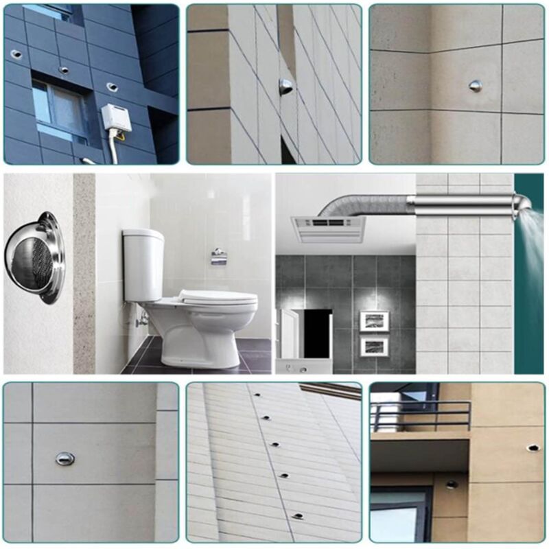 Round Stainless Steel Ventilation Grille with Anti Insect Slats for Exterior Wall Bathroom Kitchen, 150mm - Image 4