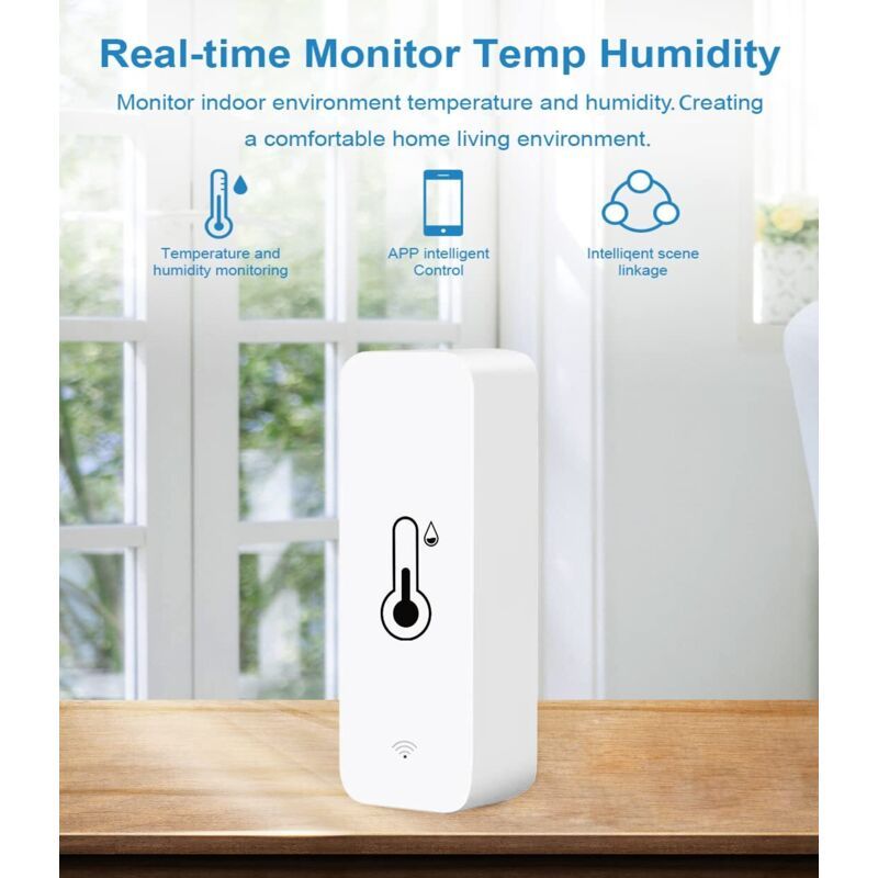 2 Pack WiFi Smart Thermometer Mini Digital Temperature Humidity Sensor Compatible with Alexa and Google Home - Image 3
