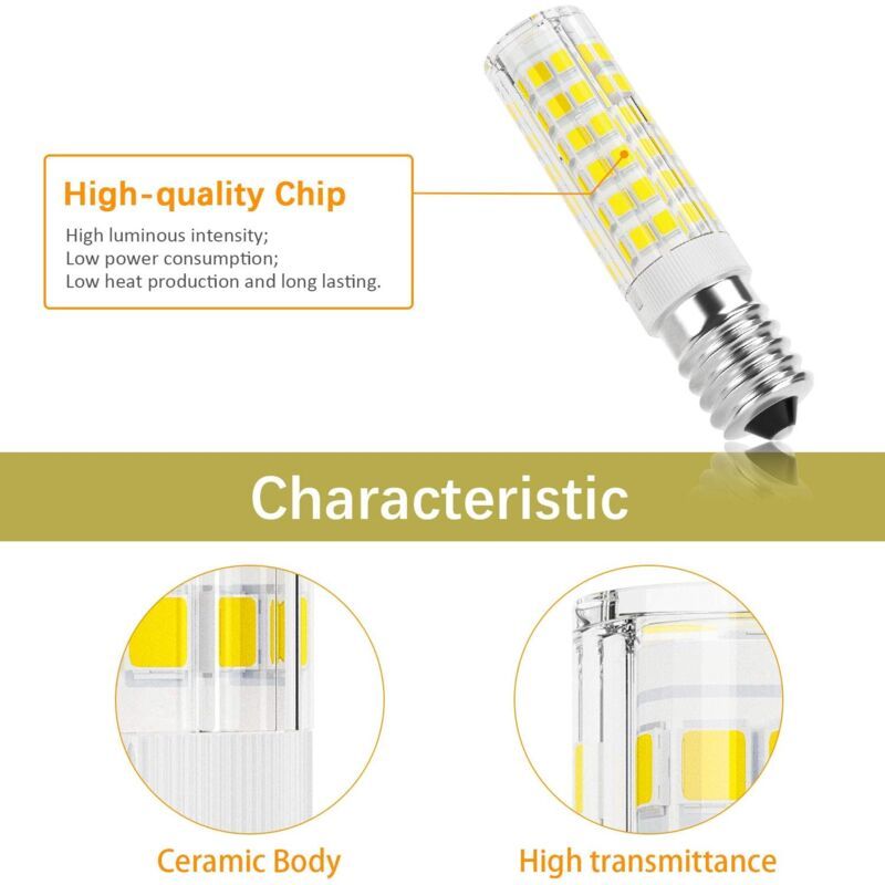 2 Pack E14 LED Hood Bulbs 5W 50W Halogen Equivalent Cool White Non Dimmable, 550lm 6000K - Image 3