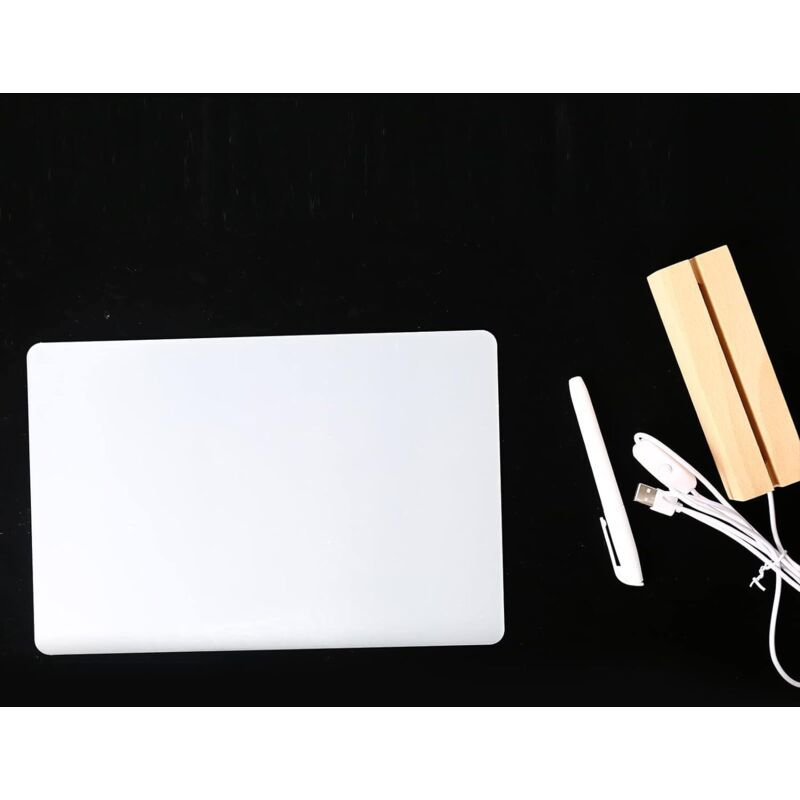 Luminous Transparent Acrylic Writing Board Clear Memo Message Frame Office Decoration, 30 x 20cm - Image 3