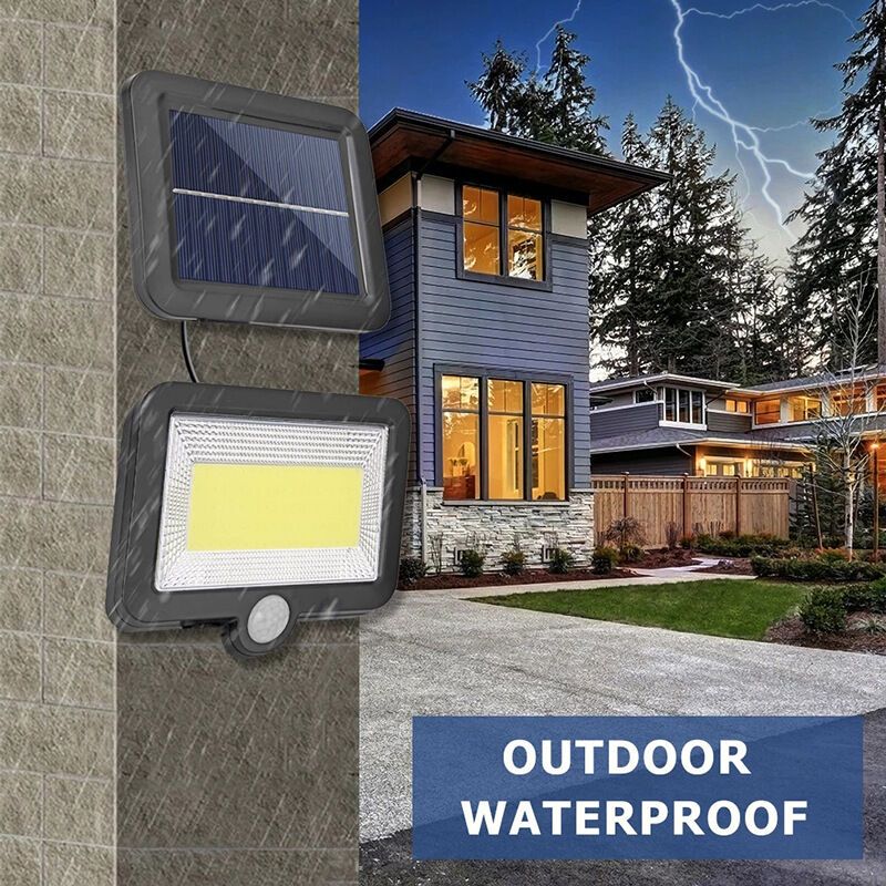 2 Pack 56 LED Outdoor Solar Lights with Motion Sensor IP65 Waterproof and 5M Cable, 120 Degree Angle - Image 3