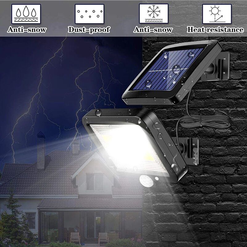 2 Pack 56 LED Outdoor Solar Lights with Motion Sensor IP65 Waterproof and 5M Cable, 120 Degree Angle - Image 4