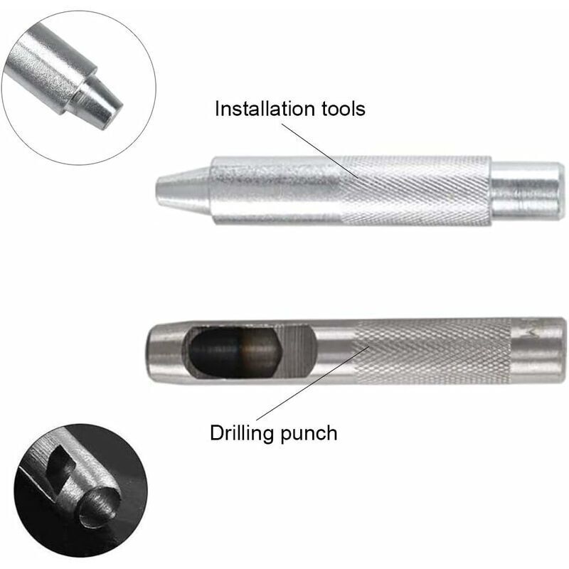 100 Pack Metal Grommet Eyelet Kit with Tools for Canvas Tarpaulin Tent Repair Silver, 14mm - Image 4