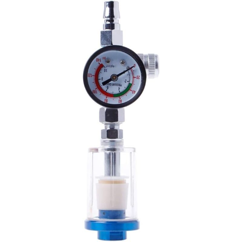 Pneumatic Spray Gun Regulator with Pressure Gauge Water Trap Air Filter Separator, 0.25 Inch - Image 3